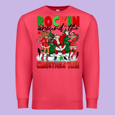 Rockin Around The Christmas Tree Premium Sweatshirt Designed By Fadigitalartstudio