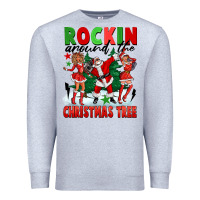 Heather Grey Rockin Around The Christmas Tree Premium Sweatshirt - FaDigitalArtStudio
