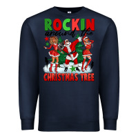 Navy Rockin Around The Christmas Tree Premium Sweatshirt - FaDigitalArtStudio
