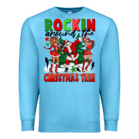 Ocean Blue Rockin Around The Christmas Tree Premium Sweatshirt - FaDigitalArtStudio