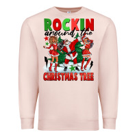 Pale Pink Rockin Around The Christmas Tree Premium Sweatshirt - FaDigitalArtStudio