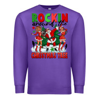 Purple Rockin Around The Christmas Tree Premium Sweatshirt - FaDigitalArtStudio