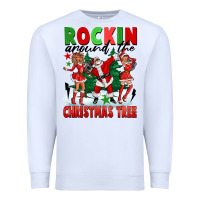 White Rockin Around The Christmas Tree Premium Sweatshirt - FaDigitalArtStudio