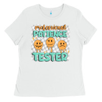 White professional patience Ladies Tee - MaliasSmallBusiness