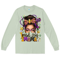 Matcha mardi gras mama messy bun Long Sleeve Tee - texasbilliewilder