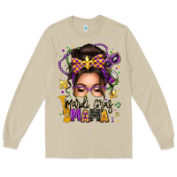 Mushroom mardi gras mama messy bun Long Sleeve Tee - texasbilliewilder
