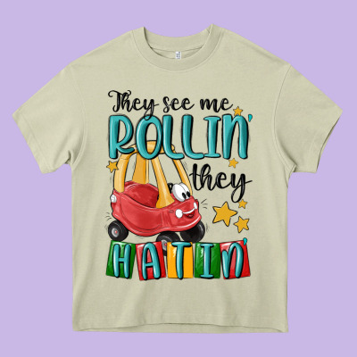 They See Me Rollin' They Hatin' Heavy Core Tee Designed By Maliassmallbusiness