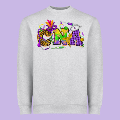 Mardi Gras Cna Nurse Heavyweight Sweatshirt Designed By Howdyjamesfarm