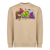 Mushroom Mardi Gras CNA Nurse Heavyweight Sweatshirt - HowdyJamesFarm