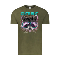Vintage Olive cute but feral Vintage Tee - Artiststas