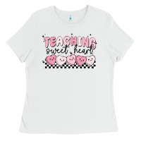 White teaching sweetheart Ladies Tee - MaliasSmallBusiness