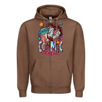 Chestnut cosmic cowgirl Zipper Hoodie - OliviaCreatesArt