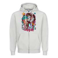 Dove Grey cosmic cowgirl Zipper Hoodie - OliviaCreatesArt