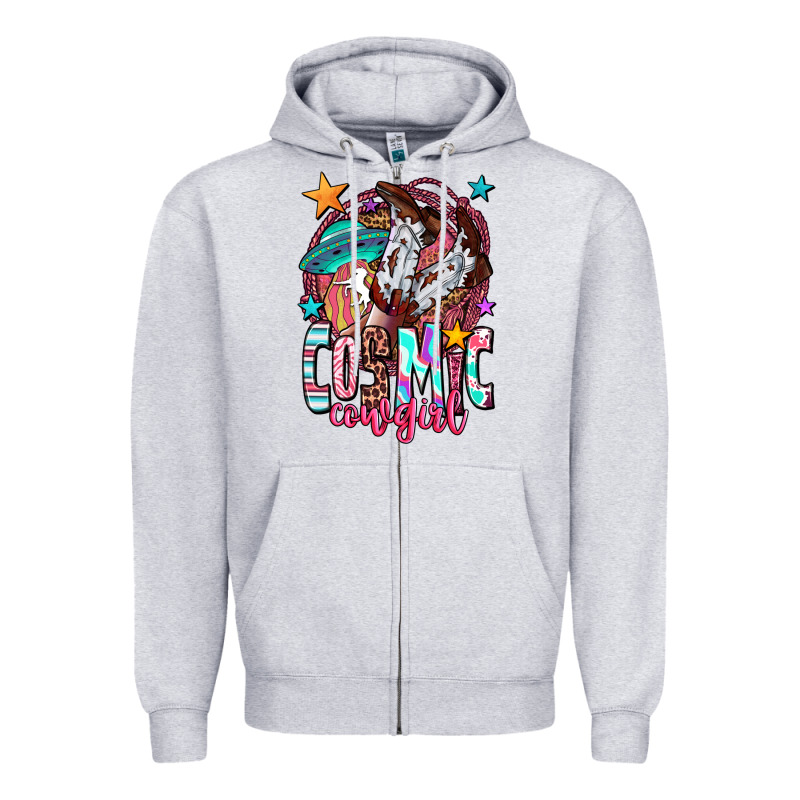 Cosmic Cowgirl Zipper Hoodie by OliviaCreatesArt | Teevron