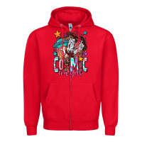 Red cosmic cowgirl Zipper Hoodie - OliviaCreatesArt