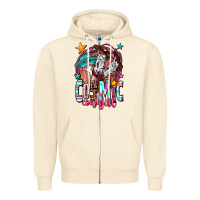 Sandshell cosmic cowgirl Zipper Hoodie - OliviaCreatesArt