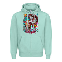 Seafoam cosmic cowgirl Zipper Hoodie - OliviaCreatesArt