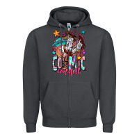Smoke cosmic cowgirl Zipper Hoodie - OliviaCreatesArt