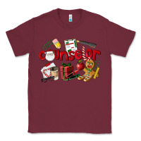 Burgundy Counselor Christmas Classic Tee - LillyAllenDesigns