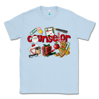 Dusty Blue Counselor Christmas Classic Tee - LillyAllenDesigns