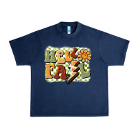 Navy groovy hello fall Urban Heavy Tee - BarkalooDesign