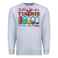 Heather Grey battery life of a teacher Premium Sweatshirt - BundleAndBundleShop