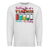 Oatmeal Heather battery life of a teacher Premium Sweatshirt - BundleAndBundleShop