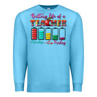 Ocean Blue battery life of a teacher Premium Sweatshirt - BundleAndBundleShop