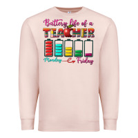 Battery Life Of A Teacher Premium Sweatshirt | Teevron