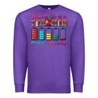 Purple battery life of a teacher Premium Sweatshirt - BundleAndBundleShop