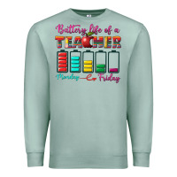 Seafoam battery life of a teacher Premium Sweatshirt - BundleAndBundleShop