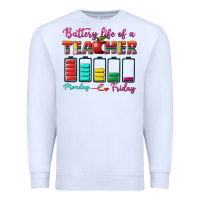 White battery life of a teacher Premium Sweatshirt - BundleAndBundleShop