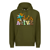 Army Green Easter Day He is alive with cross Premium Hoodie - OliviaCreatesArt