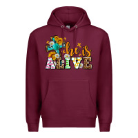 Burgundy Easter Day He is alive with cross Premium Hoodie - OliviaCreatesArt