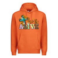 Carrot Easter Day He is alive with cross Premium Hoodie - OliviaCreatesArt