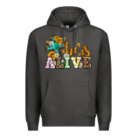 Charcoal Heather Easter Day He is alive with cross Premium Hoodie - OliviaCreatesArt