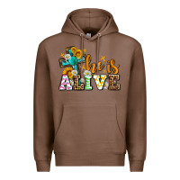 Chestnut Easter Day He is alive with cross Premium Hoodie - OliviaCreatesArt