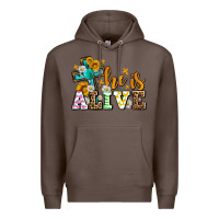 Coffee Easter Day He is alive with cross Premium Hoodie - OliviaCreatesArt