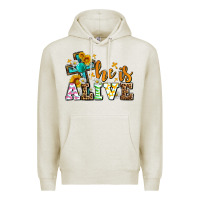 Oatmeal Heather Easter Day He is alive with cross Premium Hoodie - OliviaCreatesArt