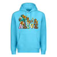 Ocean Blue Easter Day He is alive with cross Premium Hoodie - OliviaCreatesArt