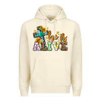 Sandshell Easter Day He is alive with cross Premium Hoodie - OliviaCreatesArt