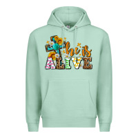 Seafoam Easter Day He is alive with cross Premium Hoodie - OliviaCreatesArt