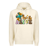 Tofu Easter Day He is alive with cross Premium Hoodie - OliviaCreatesArt