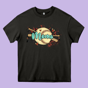 Softball Mama Heavy Core Tee Designed By Maliassmallbusiness