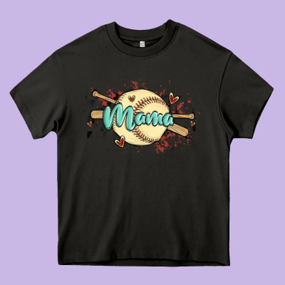Softball Mama Heavy Core Tee Designed By Maliassmallbusiness