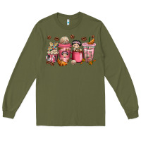 Army Green cafecito y chisme coffee cups Long Sleeve Tee - texasbilliewilder