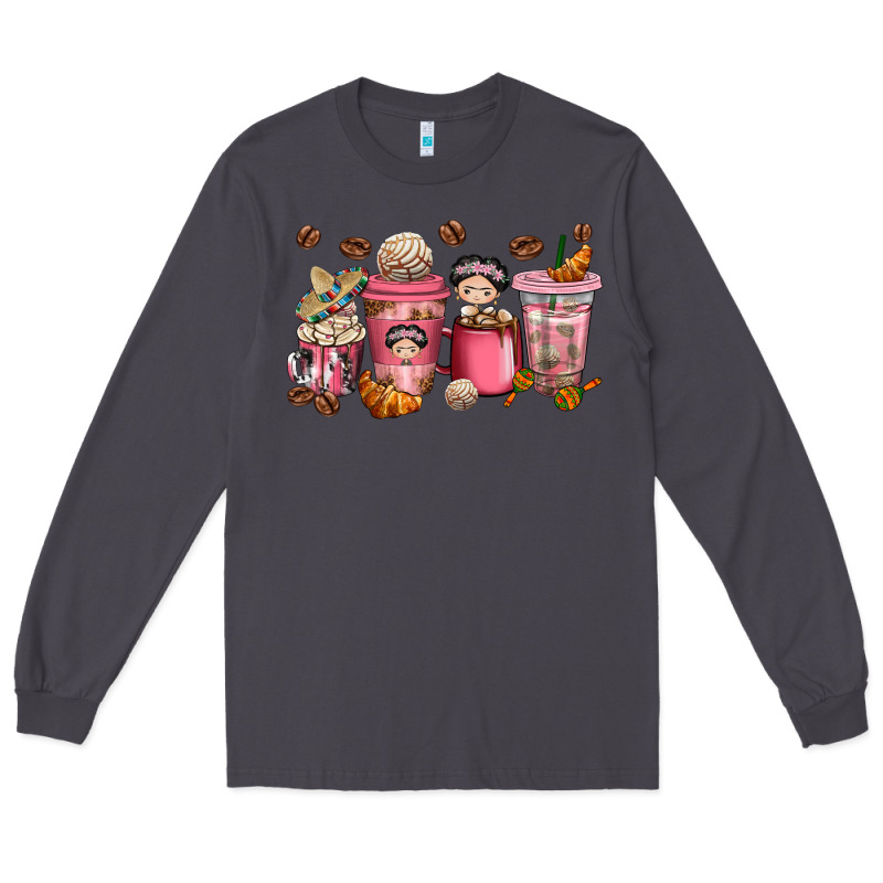 Cafecito Y Chisme Coffee Cups Long Sleeve Tee by texasbilliewilder | Teevron