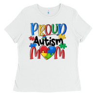 White proud autism mom Ladies Tee - MaliasSmallBusiness