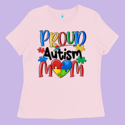 Proud Autism Mom Ladies Tee Designed By Maliassmallbusiness