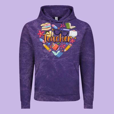 Teacher Heart Vintage Hoodie Designed By Artiststas